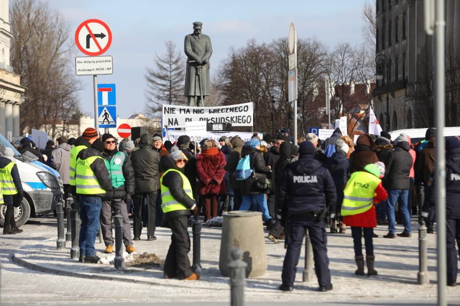 Protesty w centrum Warszawy