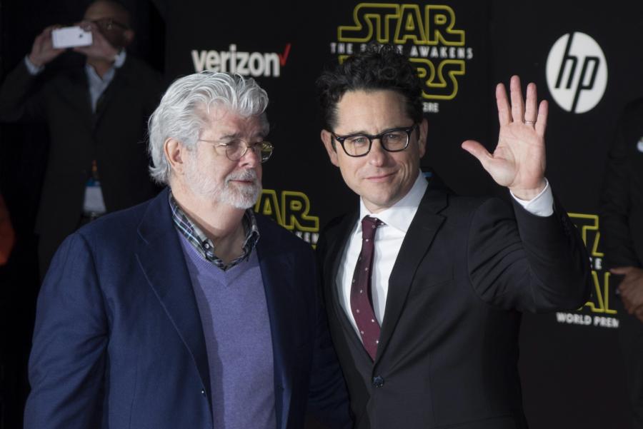 George Lucas i J.J. Abrams na premierze "Gwiezdnych wojen: Przebudzenia Mocy"