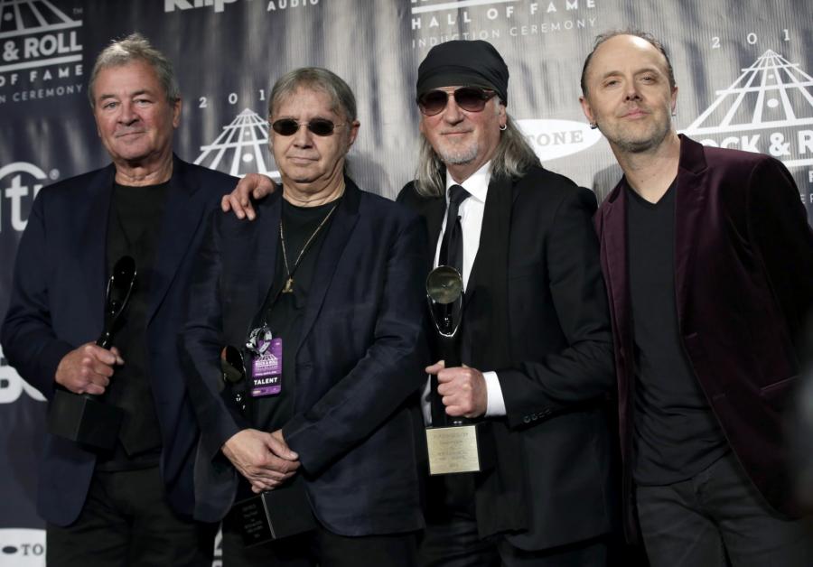 Muzycy Deep Purple: Ian Paice, Ian Gillan i Roger Glover oraz Lars Ulrich (Metallica)