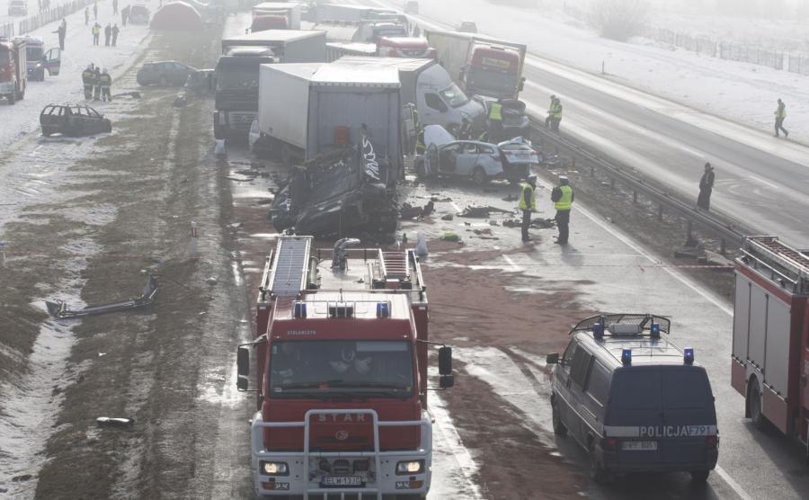 Karambol na autostradzie A1